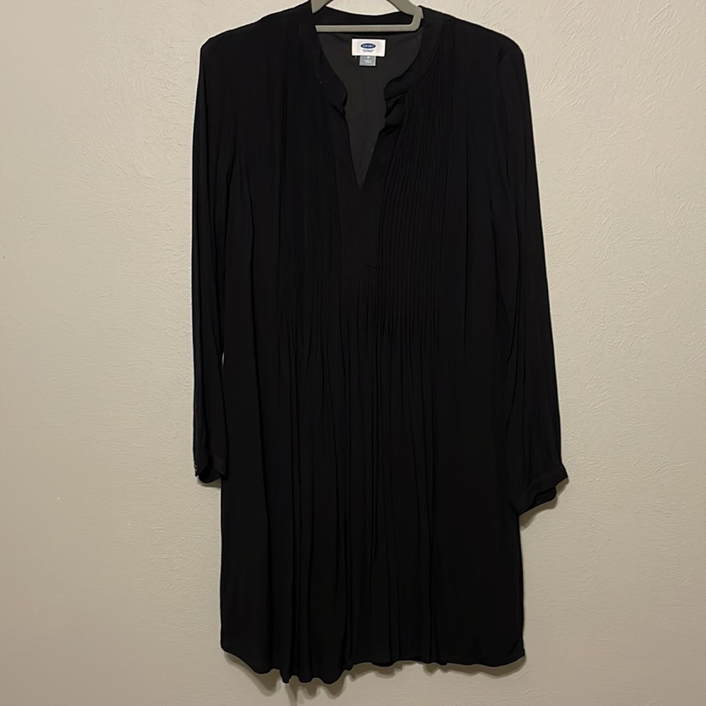 Old Navy Black Long Sleeve Fully Lined Dress, Size M